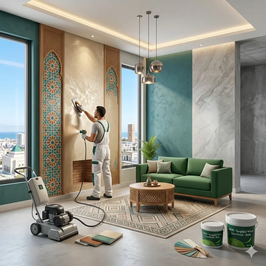 أحدث اتجاهات وألوان صباغة الجدران في المغرب لعام 2026 لتناسب الأثاث