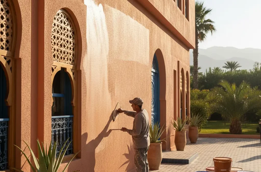 صباغة غرافيتي خارجية لواجهة منزل مغربي عصري