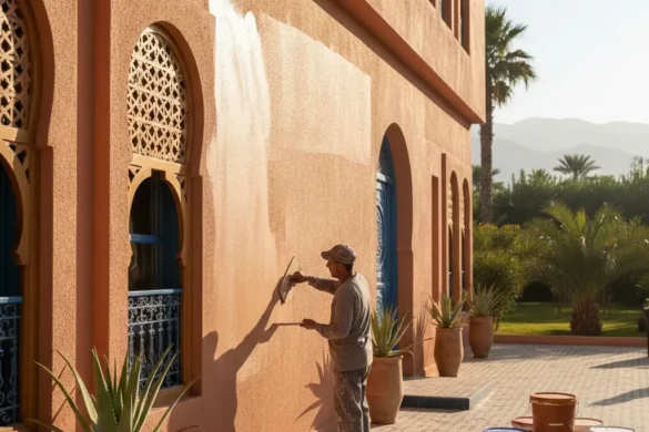 صباغة غرافيتي خارجية لواجهة منزل مغربي عصري