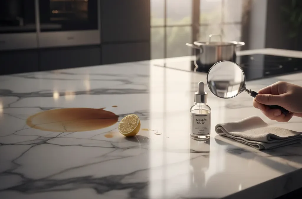 أخطاء شائعة في تركيب رخام المطبخ تسبب التشققات والبقع وكيفية تجنبها.