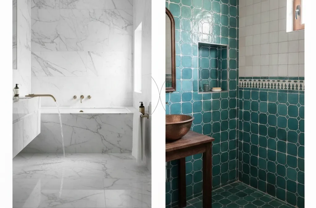 رخام الحمام أم الزليج أيهما الأفضل