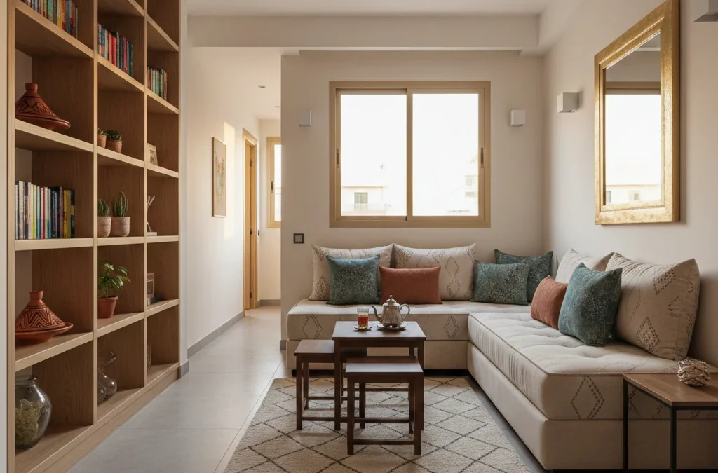 ديكور صالون مغربي عصري للمساحات الصغيرة والشقق الضيقة
