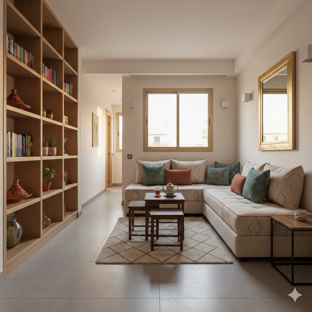 ديكور صالون مغربي عصري للمساحات الصغيرة والشقق الضيقة