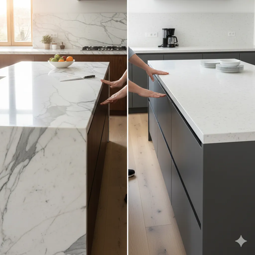 أيهما أفضل للمطبخ الرخام الطبيعي أو الرخام الصناعي