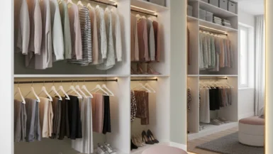 أفكار تصميم دواليب ملابس لغرف النوم الصغيرة بميزانية اقتصادية